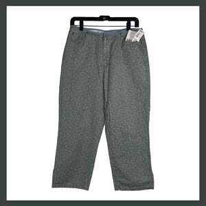 NWT Vintage Y2K Liz Claiborne Lizwear Jeans Floral Print Pants Size 10 Cropped